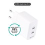eSTUFF Chargeur USB-C INFINITE 35W PD avec technologies QC3.0 et PPS - Coque en plastique 98% recyclé - Blanc - Pour smartphones et tablettes