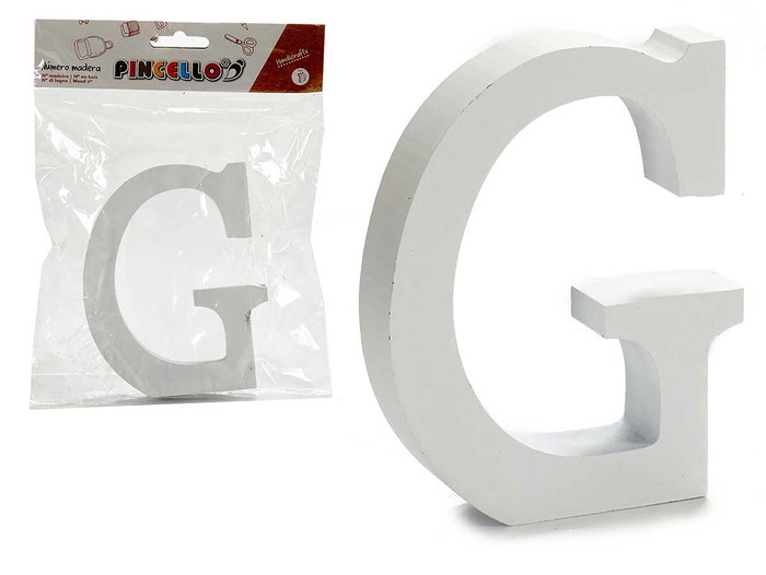 Pincello Lettre G en bois blanc 2 x 11 cm (Set de 24) Pincello Lettre G en bois blanc 2 x 11 cm (Set de 24)