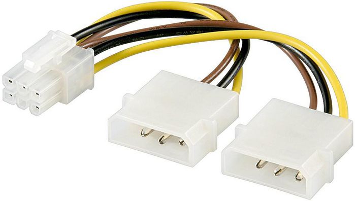 MicroConnect Câble d'alimentation interne PCI Express pour PC, adaptateur 4 broches Molex vers 6 brodes, haute qualité MicroConnect Câble d'alimentation interne PCI Express pour PC, adaptateur 4 broches Molex vers 6 brodes, haute qualité