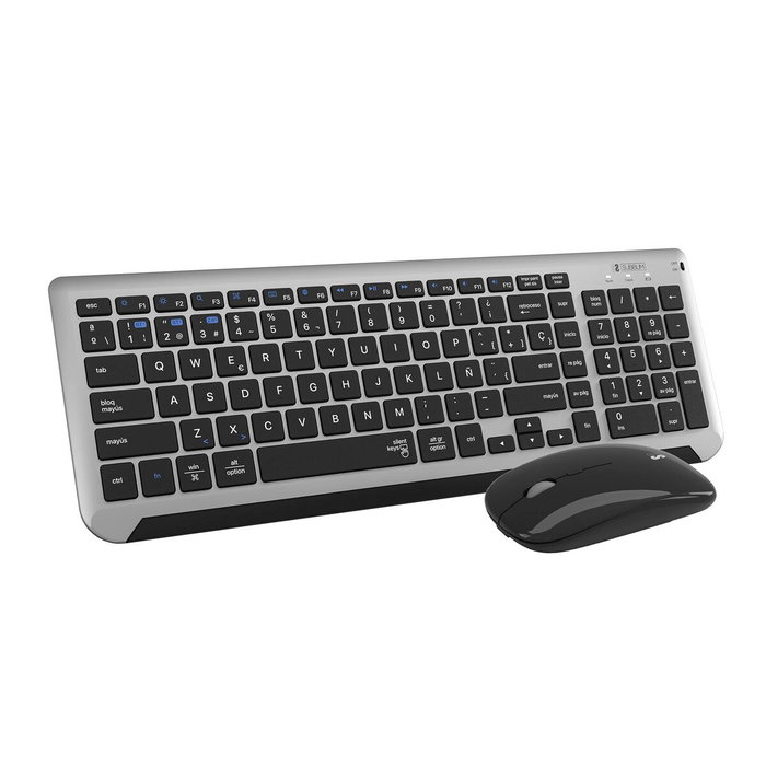 Clavier et souris sans fil Subblim SUBKBC-DCEP20 Gris Espagnol Qwerty