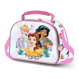 Karactermania Disney Princesas Floral Sac à goûter 3D, Rose 20x26x10 cm, Matériau Polyester et EVA, Doublure Isotherme, Bandoulière Réglable