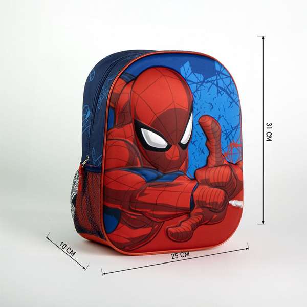 Cerdà Sac à dos enfant 3D Spider-Man 25.0 x 31.0 x 10.0 cm, recommandé à partir de 3 ans, couleur bleue