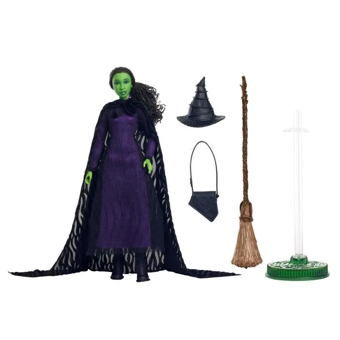 Mattel Wicked - Poupée Elphaba inspirée du film, cheveux tressés, robe noire, 11 points d'articulation, multiples poses, HXY38 - Jouet pour enfants à partir de 6 ans Mattel Wicked - Poupée Elphaba inspirée du film, cheveux tressés, robe noire, 11 points d'articulation, multiples poses, HXY38 - Jouet pour enfants à partir de 6 ans