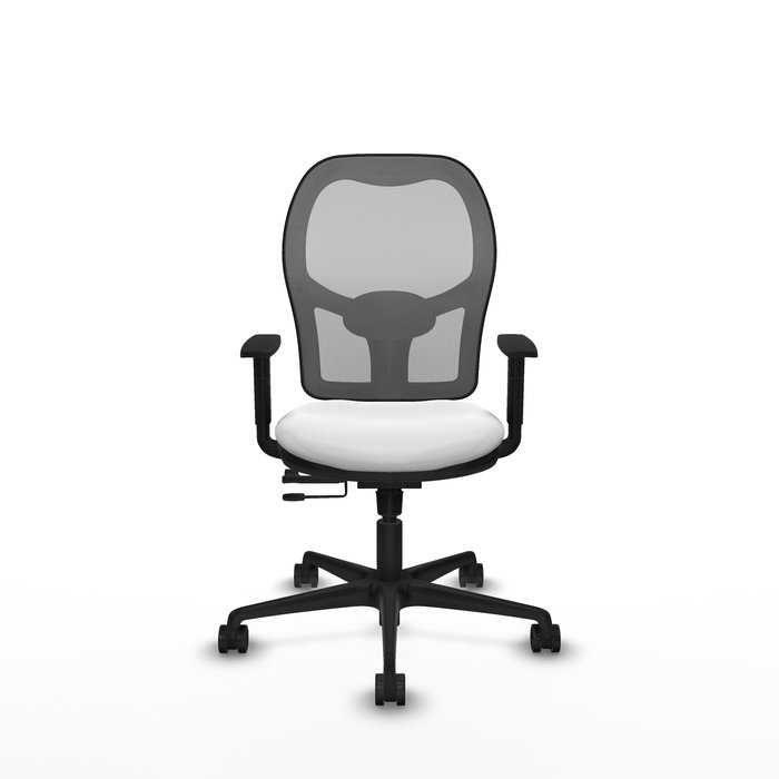 Chaise Jorquera Synchrone/Traslack tissu Blanc Maille Gris Base en nylon noir Accoudoir 1D Sans appui-tête Roulettes 65mm nylon Chaise Jorquera Synchrone/Traslack tissu Blanc Maille Gris Base en nylon noir Accoudoir 1D Sans appui-tête Roulettes 65mm nylon