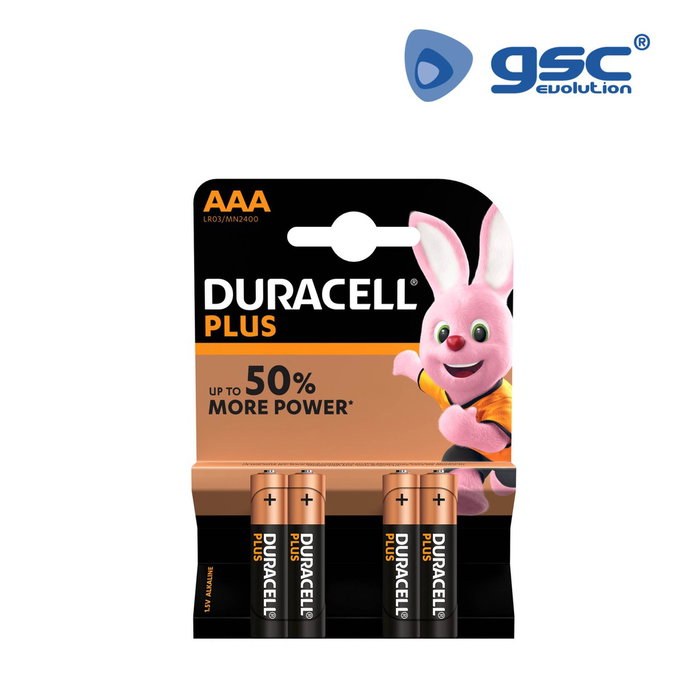 Duracell Plus LR03 (AAA) Pilas alcalinas, Blister de 4