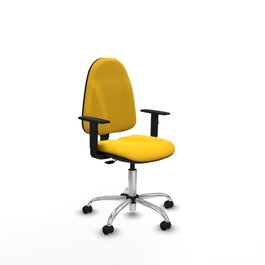 PIQUERAS Y CRESPO Chaise de bureau Algarra en similicuir jaune avec base chromée