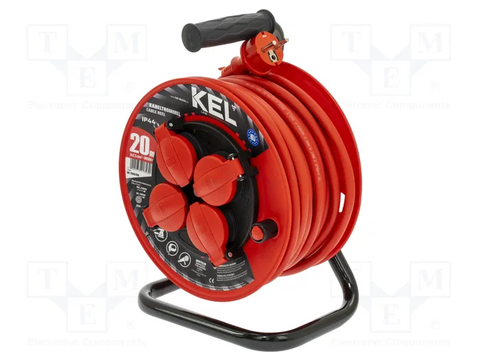 KEL Rallonge réseau H05RR-F 3G2,5mm2 20m rouge à tambour KEL Rallonge réseau H05RR-F 3G2,5mm2 20m rouge à tambour