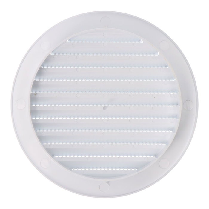 Edm Grille de ventilation ronde encastrable avec moustiquaire ABS blanc Ø120mm