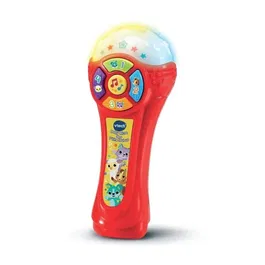 Vtech Baby Micro des P'tits Loulous, Micro Éducatif et Musical avec Lumières pour Bébé, Chansons et Mélodies