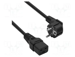 AKYGA Câble d'alimentation H05VV-F 3x1,5mm² 1,8m Noir