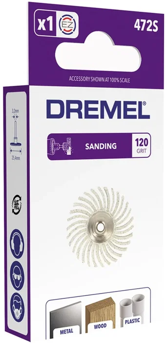 Dremel Brosse abrasive de précision S472 - Diamètre 25mm - Grain 120 - Pour ponçage et polissage