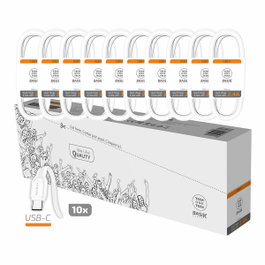 Tech One Tech Pack de 10 câbles USB-A vers USB-C blanc