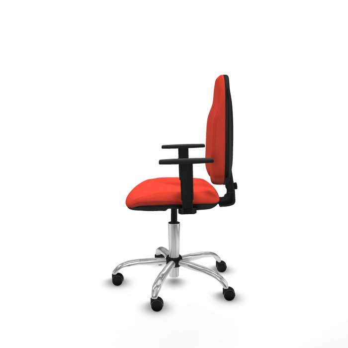 PIQUERAS Y CRESPO Chaise de bureau Algarra, tissu orange foncé, base chromée, accoudoirs 1D