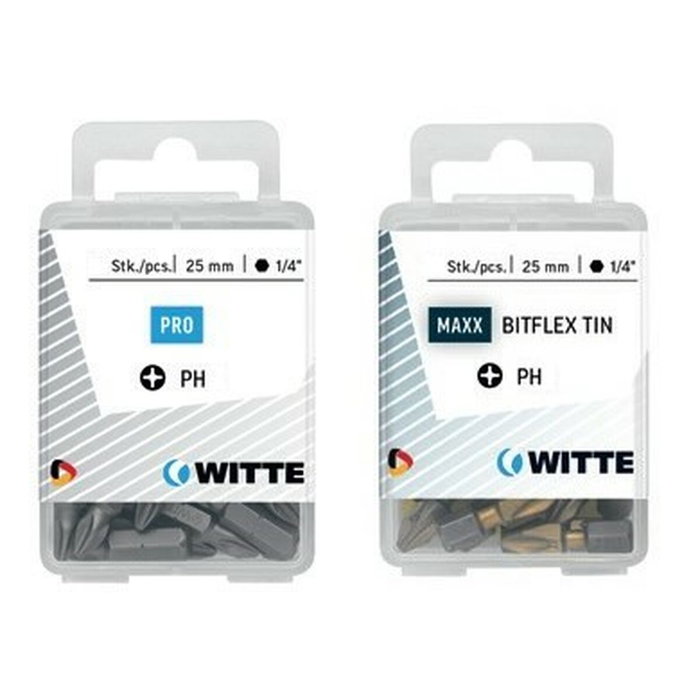 Ensemble de pointes WITTE PH 1 BITFLEX TIN PH1 15 Unités 15 Pièces Ensemble de pointes WITTE PH 1 BITFLEX TIN PH1 15 Unités 15 Pièces