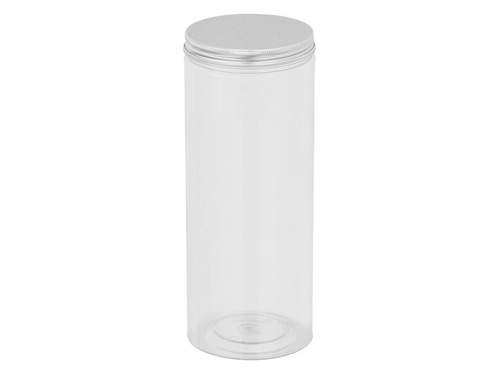 Kinvara Pot en PET transparent avec couvercle en aluminium 1,8 L 10 x 25 x 10 cm (Set de 24)