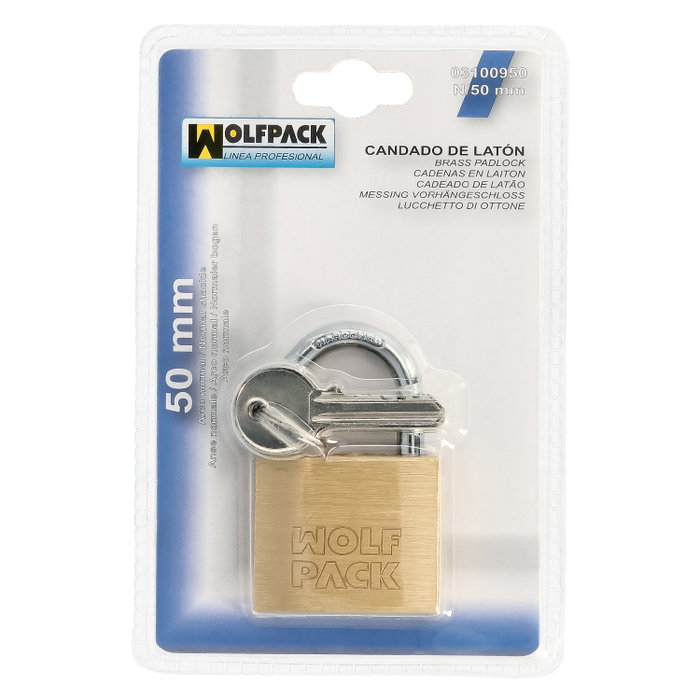 WOLFPACK LINEA PROFESIONAL Chaîne en laiton anse normale 50 mm