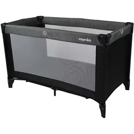 Nania SODA Lit parapluie pliant bébé - Dès la naissance jusqu'à 15 kg, Sac de transport inclus - Noir/gris
