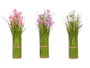 Ibergarden Ramillete Jacinto 15 Fleurs Assorties Couleurs Blanc Rose Violet 20x48x20 cm Plastique Corde Liège Pot 9 cm (Set de 6)