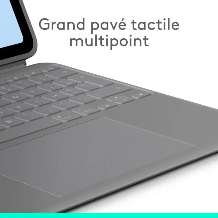 Logitech Combo Touch - Étui clavier avec protection et connectivité sans fil pour iPad Air 13 pouces (M2, M3, M4 - 2024, 2025, 2026) - Gris