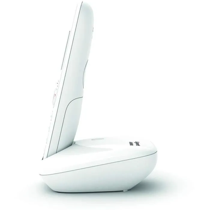 Gigaset AS690 Trio - Téléphone fixe mains libres blanc - Blocage d'appels (32 numéros), répertoire 100 contacts, autonomie 14h conversation - Fabriqué en Allemagne