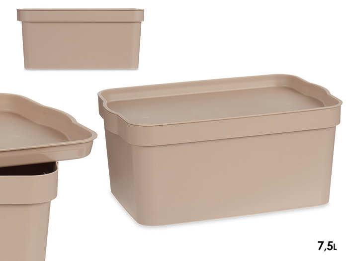 Kipit Boîte de rangement en plastique avec couvercle 7,5 L Beige 21,5 x 14,5 x 32 cm (Set de 12) Kipit Boîte de rangement en plastique avec couvercle 7,5 L Beige 21,5 x 14,5 x 32 cm (Set de 12)