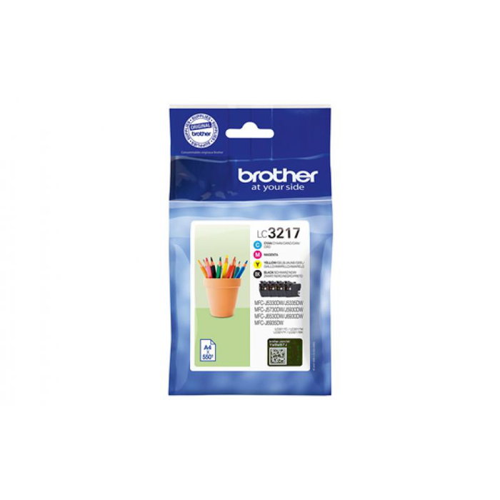 Brother LC3217VALDR Pack Rainbow 7 cartouches d'encre couleur LC 3217 - Cyan, Magenta, Jaune, Noir