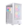 Einarex Pulse P100 Boîtier PC Gaming ATX Semitorre Blanc, Panneau Vitre Trempée, 3 Ventilateurs RGB