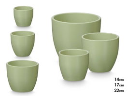IBERGARDEN Set de 3 pots bombés Menthe mat