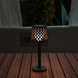 New Garden Gretita Lampe de table tactile LED 80 lm 3000 K IP44 avec variateur, plastique recyclé, Ø11,7 x 31 cm, anthracite