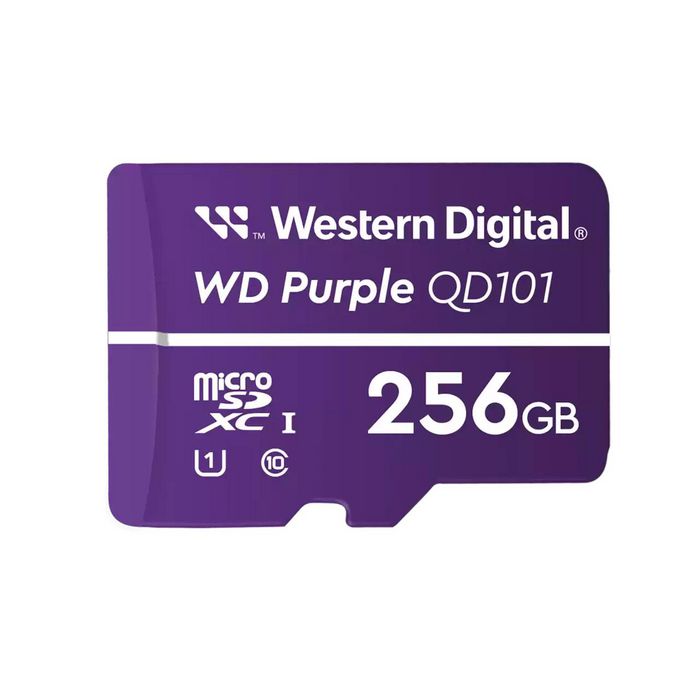 Western Digital WD Purple SC Carte microSD Ultra Endurance 256GB - Conçue pour la Surveillance Vidéo 24/7 avec Technologie 3D NAND Western Digital WD Purple SC Carte microSD Ultra Endurance 256GB - Conçue pour la Surveillance Vidéo 24/7 avec Technologie 3D NAND