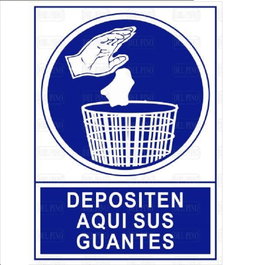 DUVER Signalisation d'obligation pour dépôt de gants, 345 x 245 mm