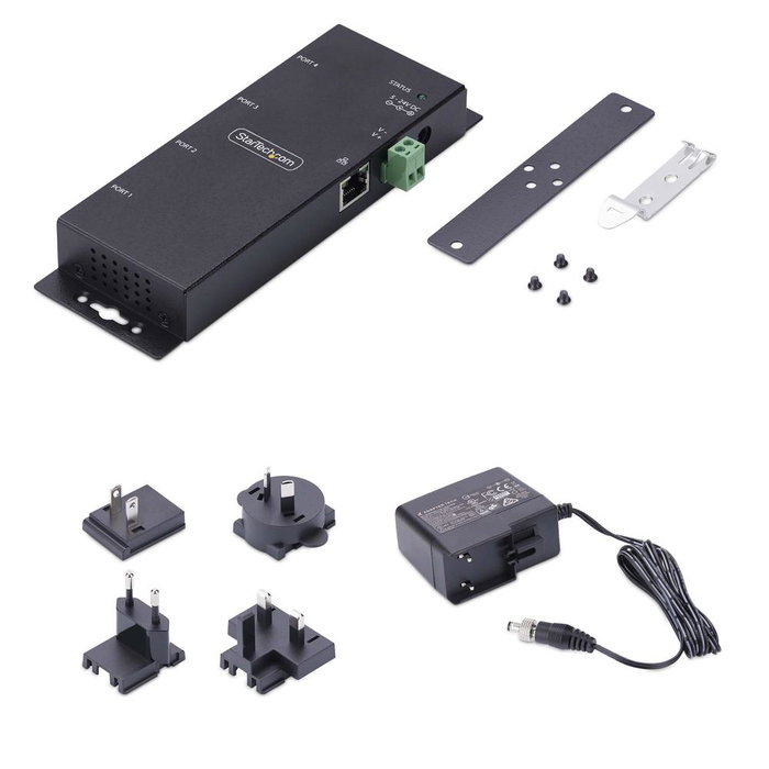 StarTech com Adaptateur RJ45 vers 4x RS232 DB9 I43-SERIAL-ETHERNET Serveur de périphériques série à Ethernet pour équipements industriels StarTech com Adaptateur RJ45 vers 4x RS232 DB9 I43-SERIAL-ETHERNET Serveur de périphériques série à Ethernet pour équipements industriels