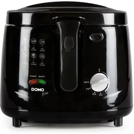 Domo DO461FR Friteuse électrique 2.5L Noir, thermostat réglable, système Cool Touch, filtre anti-odeurs, cuve antiadhésive, protection surchauffe