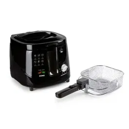 Domo DO461FR Friteuse électrique 2.5L Noir, thermostat réglable, système Cool Touch, filtre anti-odeurs, cuve antiadhésive, protection surchauffe