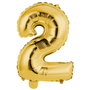 Party Time Ballon Chiffre 2 Or 35 cm