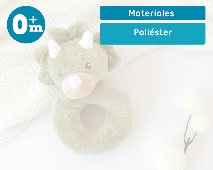 KioKids - Hochet en peluche dinosaure pour bébé dès 0 mois, doux et vert - Jouet d'éveil sensoriel pour la coordination et l'audition