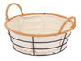 KINVARA Cesta Asas Metal Redonda Natural
