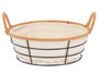 KINVARA Cesta Asas Metal Redonda Natural
