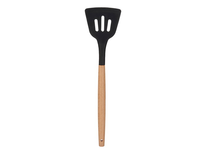 KINVARA Spatule en silicone noir avec manche en bois KINVARA Spatule en silicone noir avec manche en bois