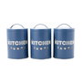 Quid Set de 3 Botes de Cocina Acero Pintado Baltic Azul 10,5x16 cm