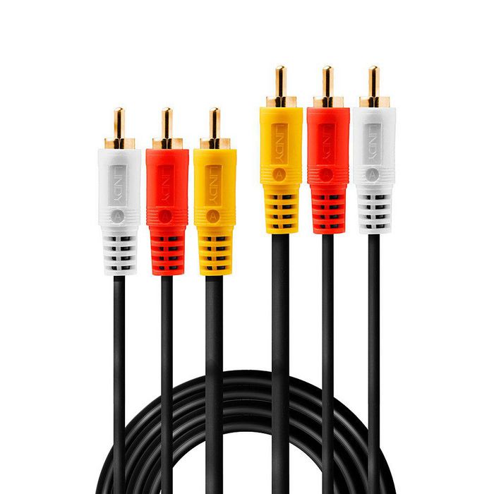 Lindy Câble audio vidéo Premium, 3 x RCA (Cinch) mâle/mâle, 1m