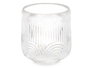 Giftdecor Porte-bougie Cercle Rayé Transparent Verre 9x9x9.5 cm (Set de 12)
