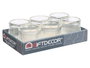 Giftdecor Porte-bougie Cercle Rayé Transparent Verre 9x9x9.5 cm (Set de 12)
