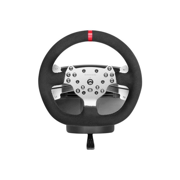 Mars Gaming MWHR-SX Volant de Simulation avec Force Feedback, Pédales et Palanque, Compatible PC/PS4/Xbox/Switch, Angle 90°-1080°, USB-C