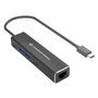 Conceptronic ABBY14B Hub 4 ports avec Ethernet, Noir