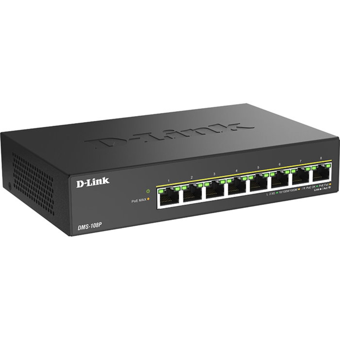D-Link DMS-108P/E Switch Multi-Gigabit non administrable PoE D-Link DMS-108P/E Switch Multi-Gigabit non administrable PoE