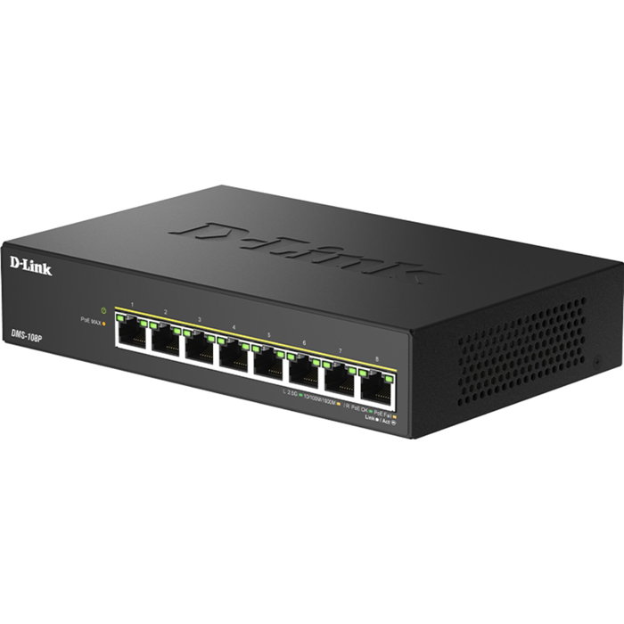 D-Link DMS-108P/E Switch Multi-Gigabit non administrable PoE D-Link DMS-108P/E Switch Multi-Gigabit non administrable PoE