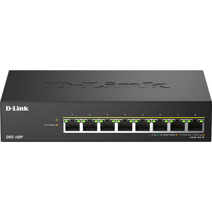 D-Link DMS-108P/E Switch Multi-Gigabit non administrable PoE D-Link DMS-108P/E Switch Multi-Gigabit non administrable PoE