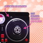 Deqube Table de mixage DJ enfant, avec plateau scratch, effets sonores, lumière disco et entrée ligne pour iPod/MP3/smartphone