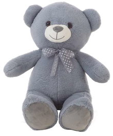 Creaciones Llopis Nounours Oso Noah 60 cm, Peluche gris et blanc cassé en polyester pour enfants à partir de 1 an